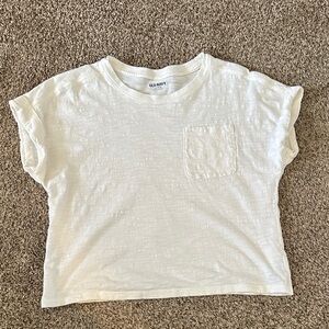 Old Navy White Short-Sleeve Kids Tee with Chest Pocket